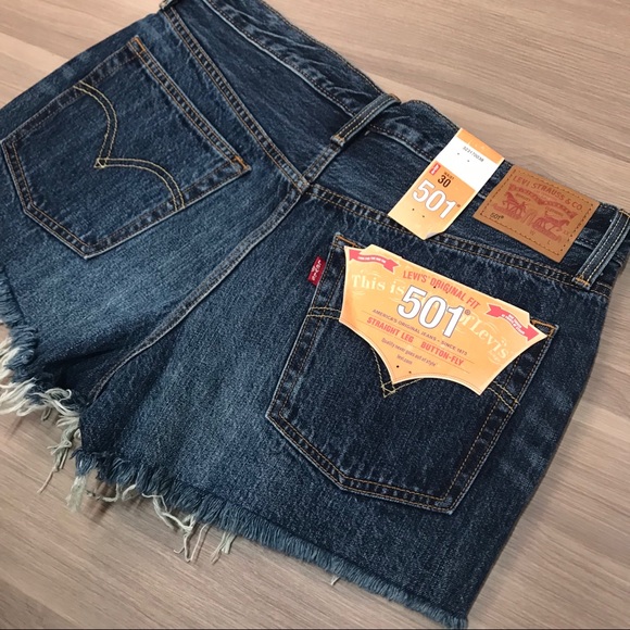 Levi’s 501 High Rise Cutoff Denim Shorts tags are no longer on. - Picture 3 of 8